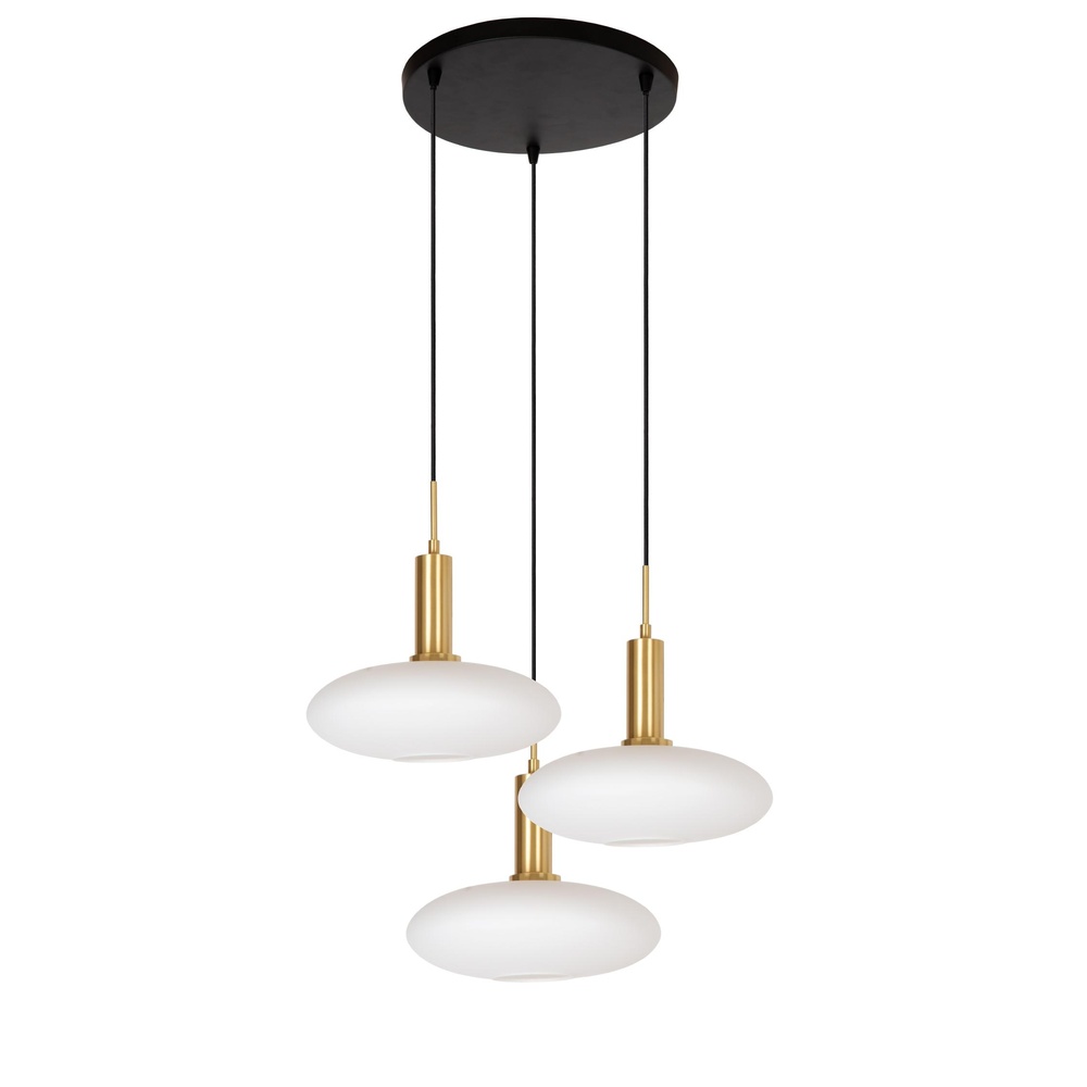 Lucide Design hanglampSingala 3-lichts rond goud met wit - 25413/13/02